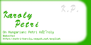 karoly petri business card